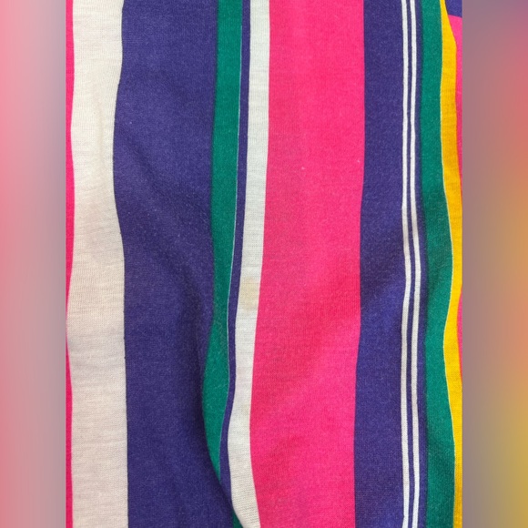 Vintage Bright Stripe Shirt 80s Size XL - Picture 8 of 16